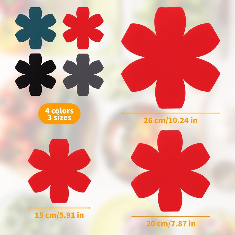 Notoke 12 PCS Pot and Pan Protectors in 4 Colors & 3 Sizes, Thicker Felt Pan Protector Pads and Pot Separators for Stacking, Anti-Slip Dividers to Protect Glass Ceramic Plates Cookware from Scratching - Image 2